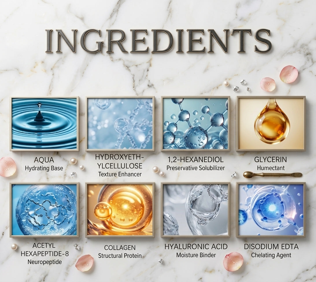 Viareline key ingredients — hyaluronic acid, peptides, collagen